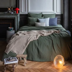 Housse de couette en gaze de coton - Vert Luxembourg