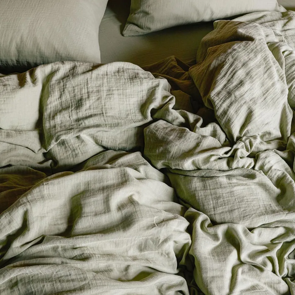 Housse de couette en gaze de coton - Vert 77 Rue de Varenne