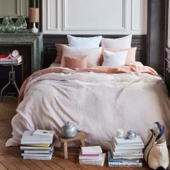 Housse de couette en lin lavé - Beige Rosé