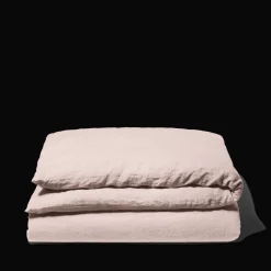 Housse de couette en lin lavé - Beige Rosé