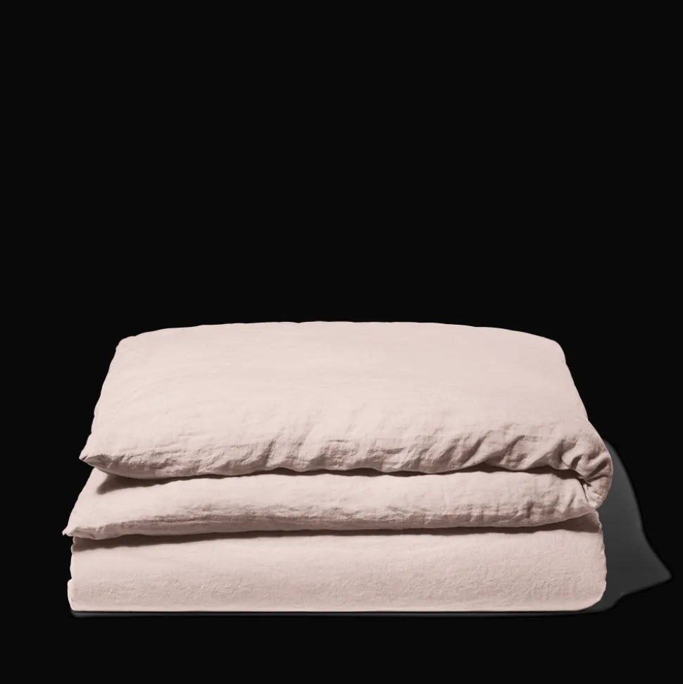 Housse de couette en lin lavé - Beige Rosé