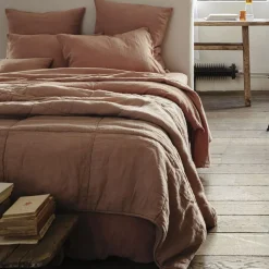 Housse de couette en lin lavé - Rose Argile
