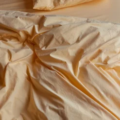 Housse de couette en percale de coton - Jaune Orge