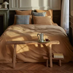 Housse de couette en percale de coton - Brun Sarrasin