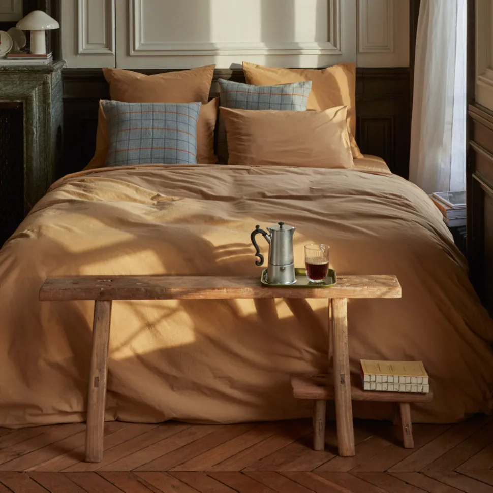 Housse de couette en percale de coton - Brun Sarrasin
