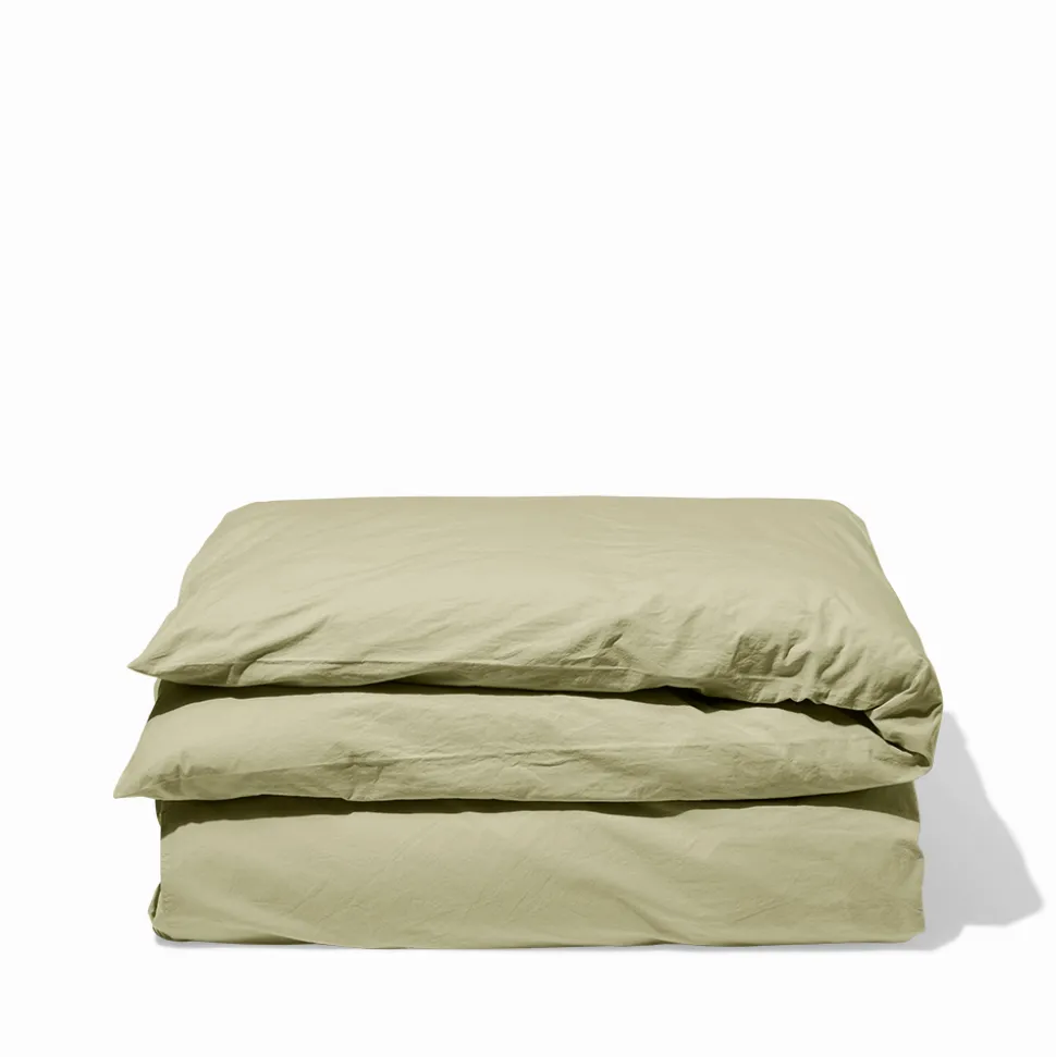 Housse de couette en percale de coton - Vert Sauge