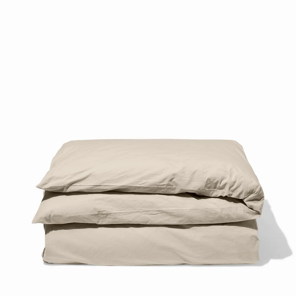 Housse de couette en percale de coton - Beige Dune