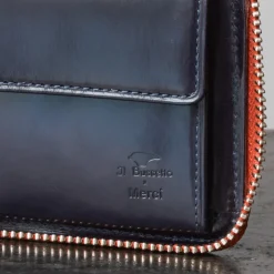 Il Bussetto x Merci - Portefeuille Bi-Fold Zip - Bleu