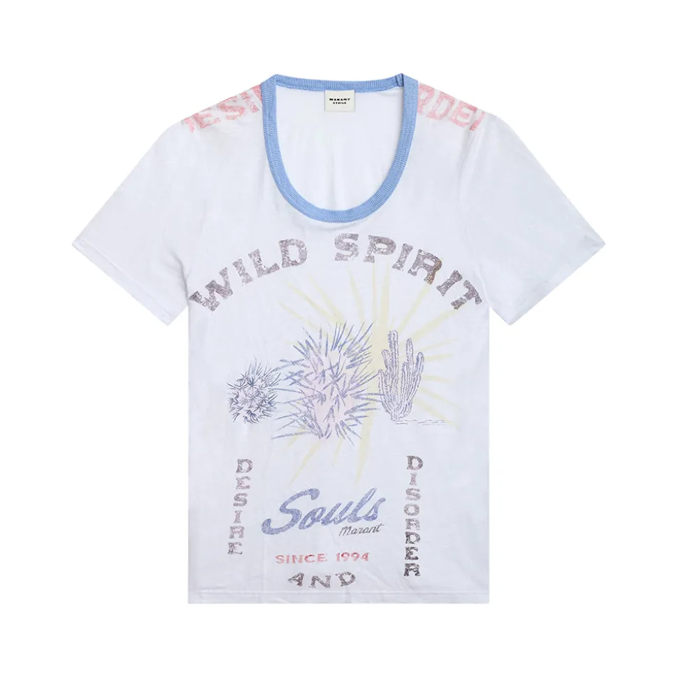 Isabel Marant -T-shirt Kiliann - Blanc & Bleu