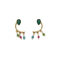 LA2L - Boucles d'oreilles Isha - Pampilles Vert