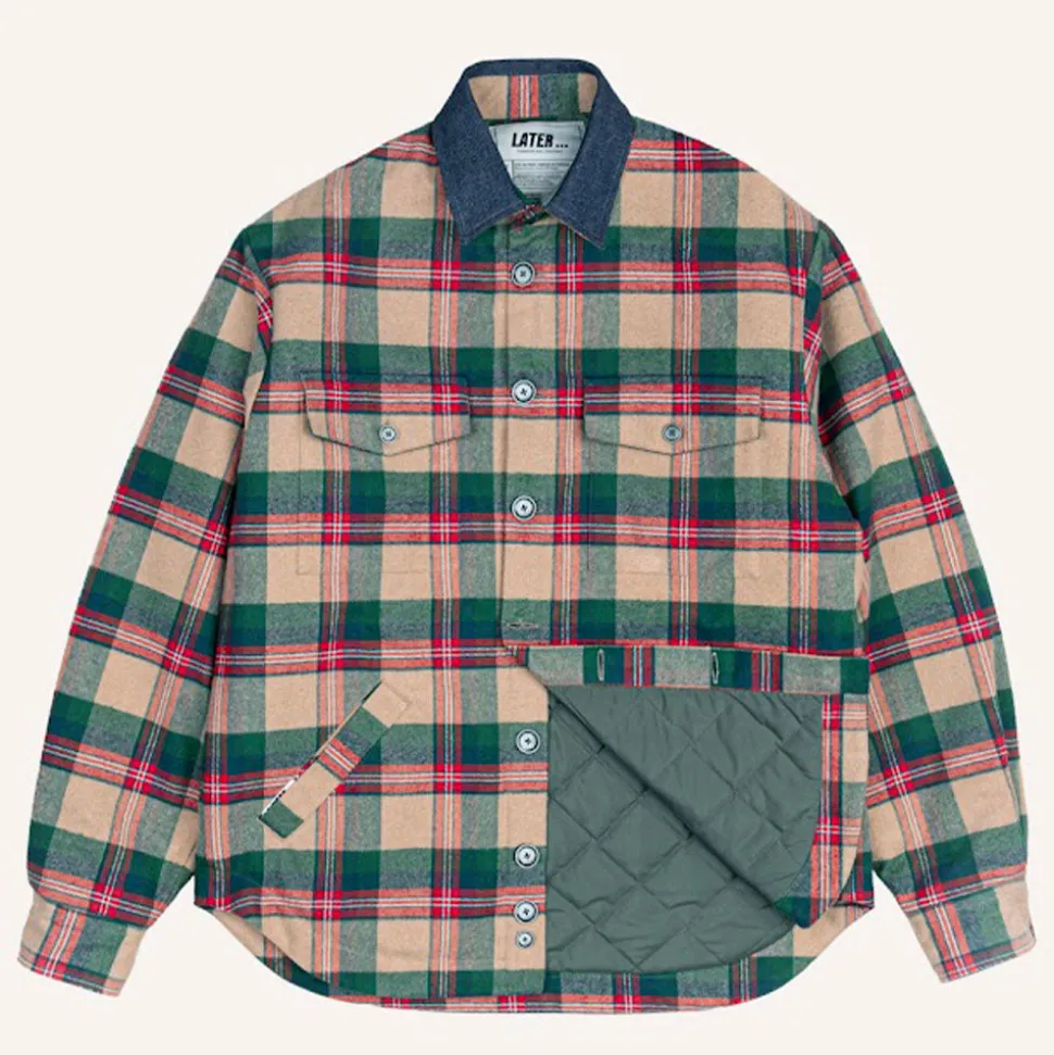 Later - Veste Matelassée - Vert/Rouge