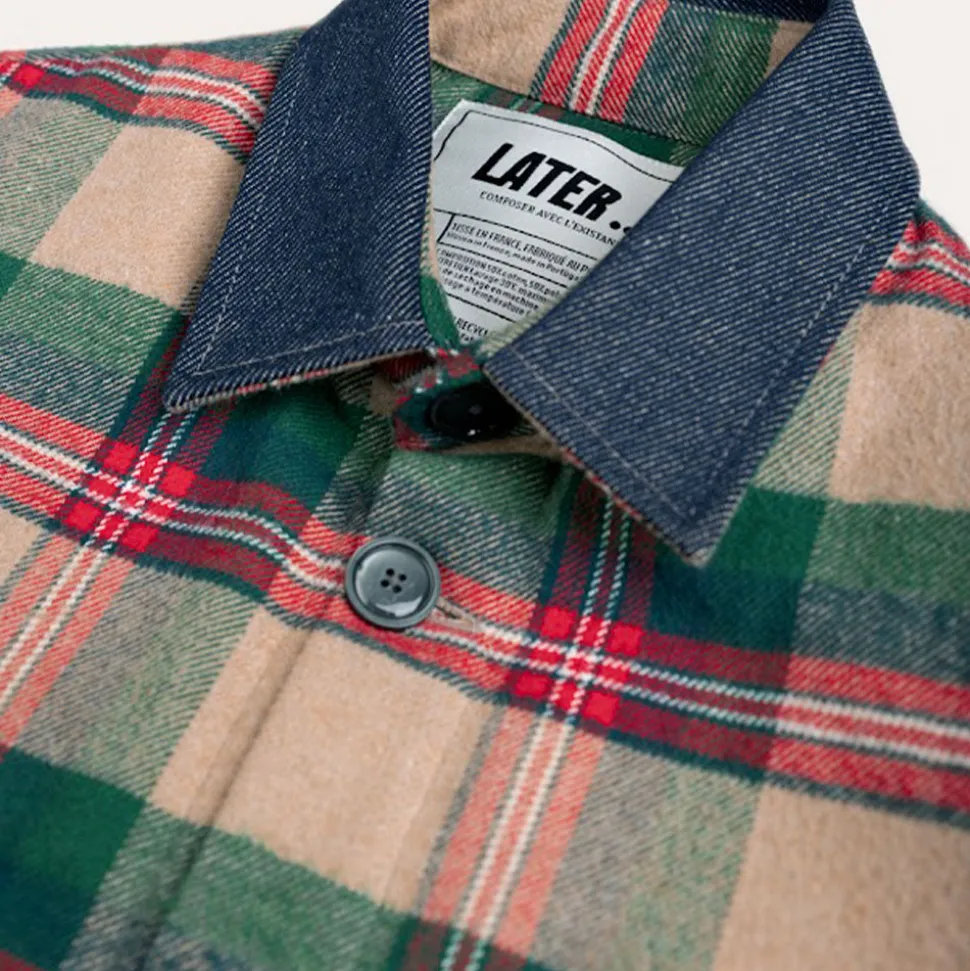 Later - Veste Matelassée - Vert/Rouge