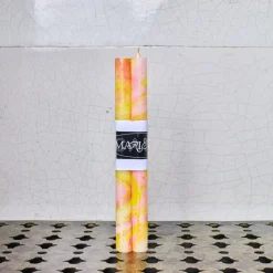 Lot 2 bougie Marbre - Rose & Jaune