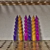 Lot de 6 bougies Mix - Violet & Moutarde