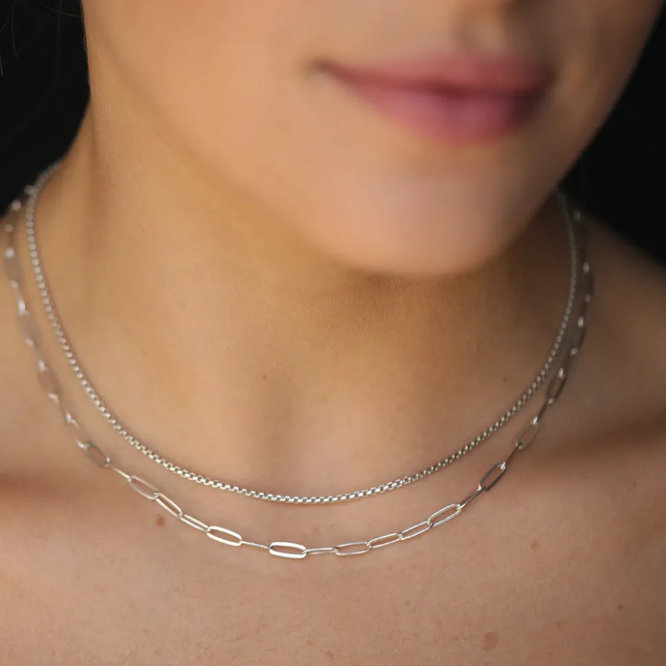 Mara Scalise - Collier Thin Box Chain - Silver