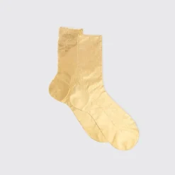 Maria La Rosa - Chaussettes One Ribbed Laminate - Or