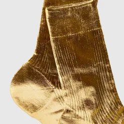 Maria La Rosa - Chaussettes One Ribbed Laminate - Or