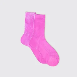Maria La Rosa - Chaussettes One Ribbed Laminate - Fuchsia