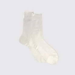 Maria La Rosa - Chaussettes One Ribbed Laminate - Argent