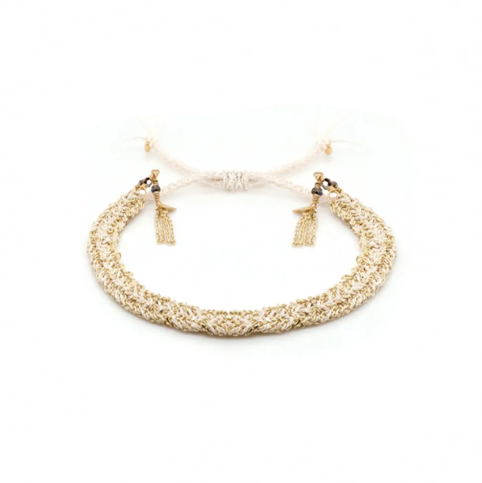 Marie Laure Chamorel - Bracelet n°183 - Blanc & Gold
