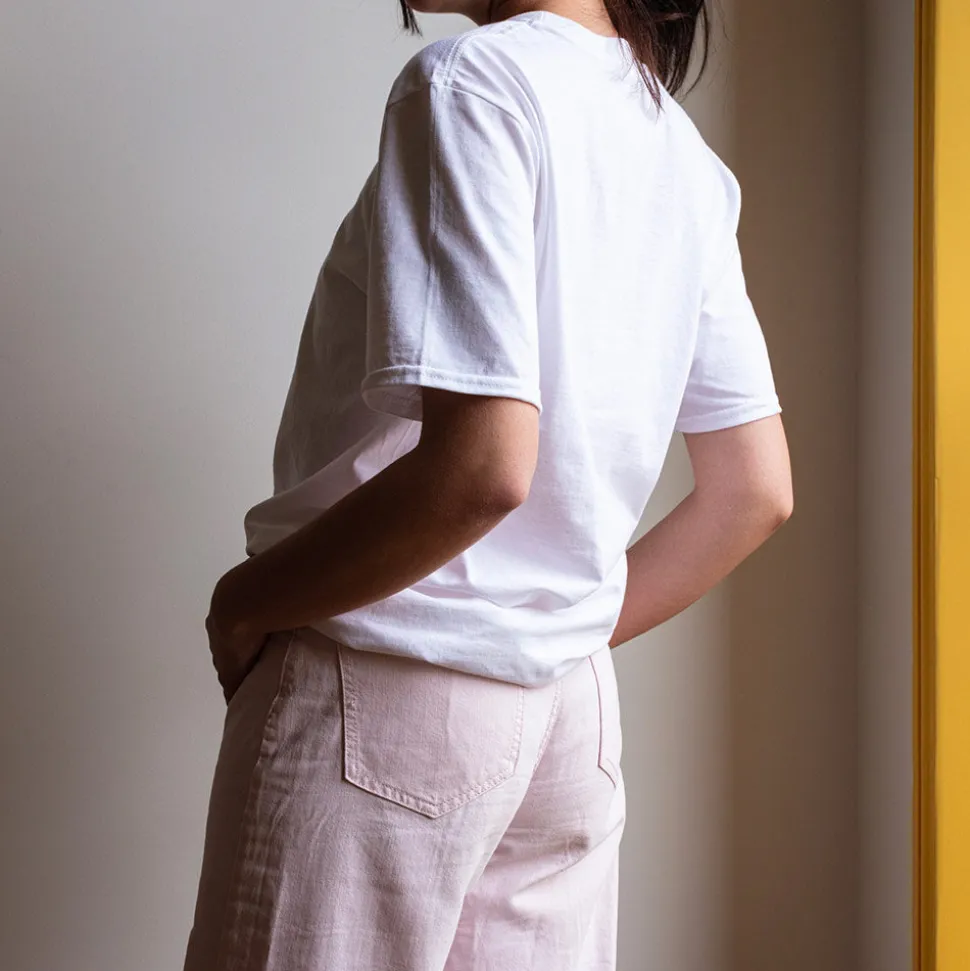 Merci - T-shirt unisexe - Blanc & Logo Rouge