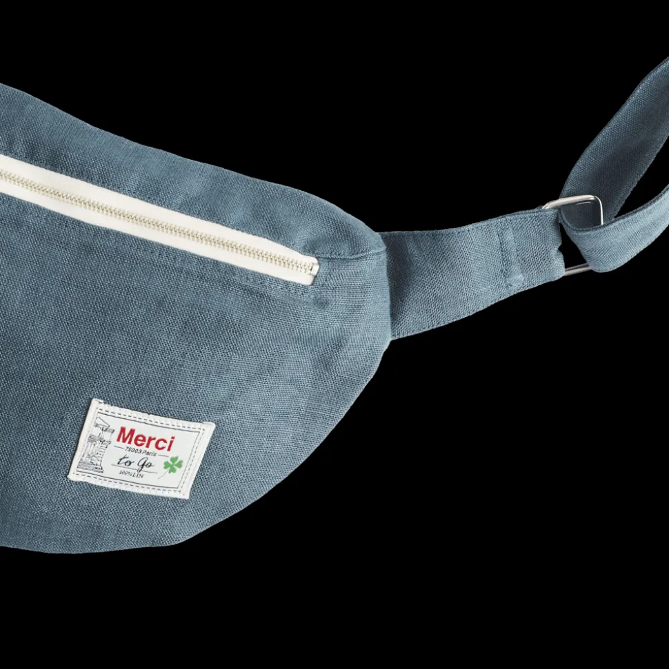 Merci - Banane To Go en lin - Bleu Pétrole