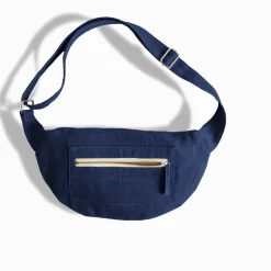 Merci - Banane To Go en lin - Bleu Shibori