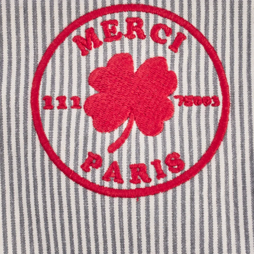 Merci - Besace en canvas - Rayures Bleu
