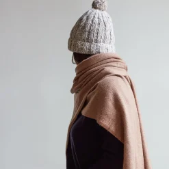 Merci - Bonnet en laine Merci - Blanc Cassé & Camel