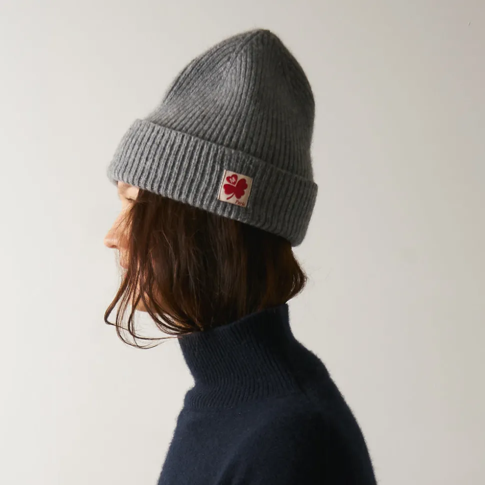 Merci - Bonnet Lucky - Gris & Rouge