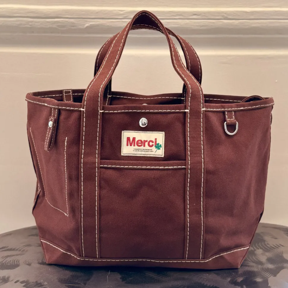 Merci - Cabas Candide en canvas - Marron Foncé