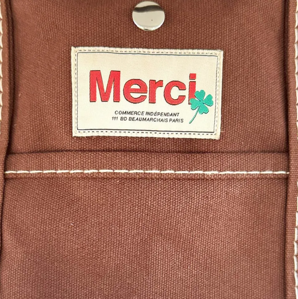 Merci - Cabas Candide en canvas - Marron Foncé