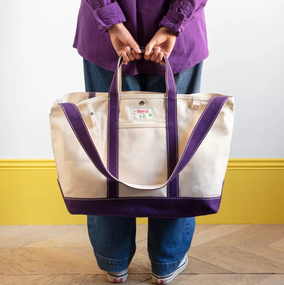 Merci - Cabas Candide en canvas - Violet