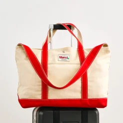 Merci - Cabas Candide XL en canvas - Rouge