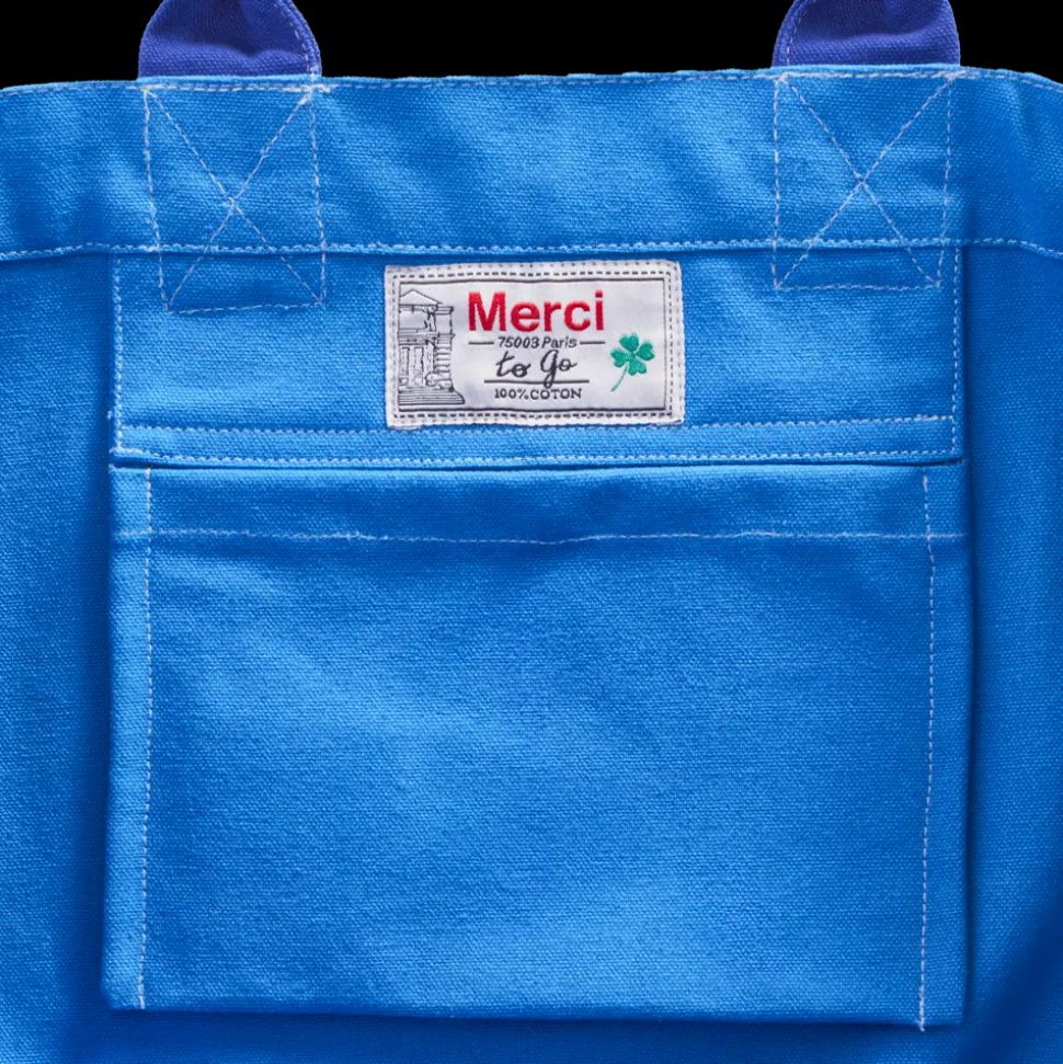 Merci - Cabas Tréfle Bouclette - Bleu