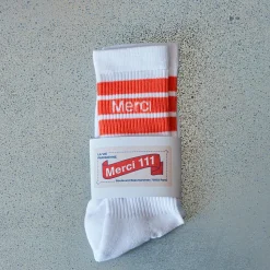 Merci - Chaussettes en coton - Orange tomate
