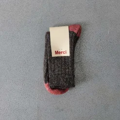 Merci - Chaussettes Lulu - Gris & Rose