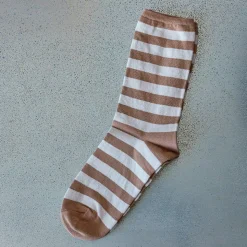 Merci - Chaussettes rayées - Beige & Écru