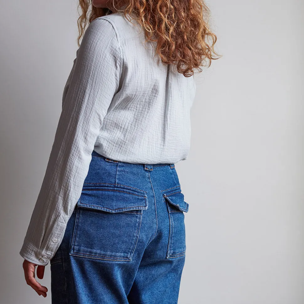 Merci - Chemise en gaze de coton - Ciel