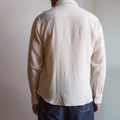 Merci - Chemise Gaspard en gaze de coton - Ecru