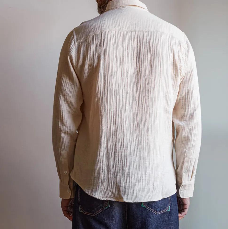 Merci - Chemise Gaspard en gaze de coton - Ecru