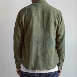 Merci - Chemise Gaspard en gaze de coton - Vert