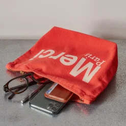 Merci - Pochette en coton - Orange & Sable