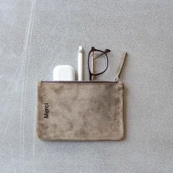 Merci - Pochette en daim - Truffle