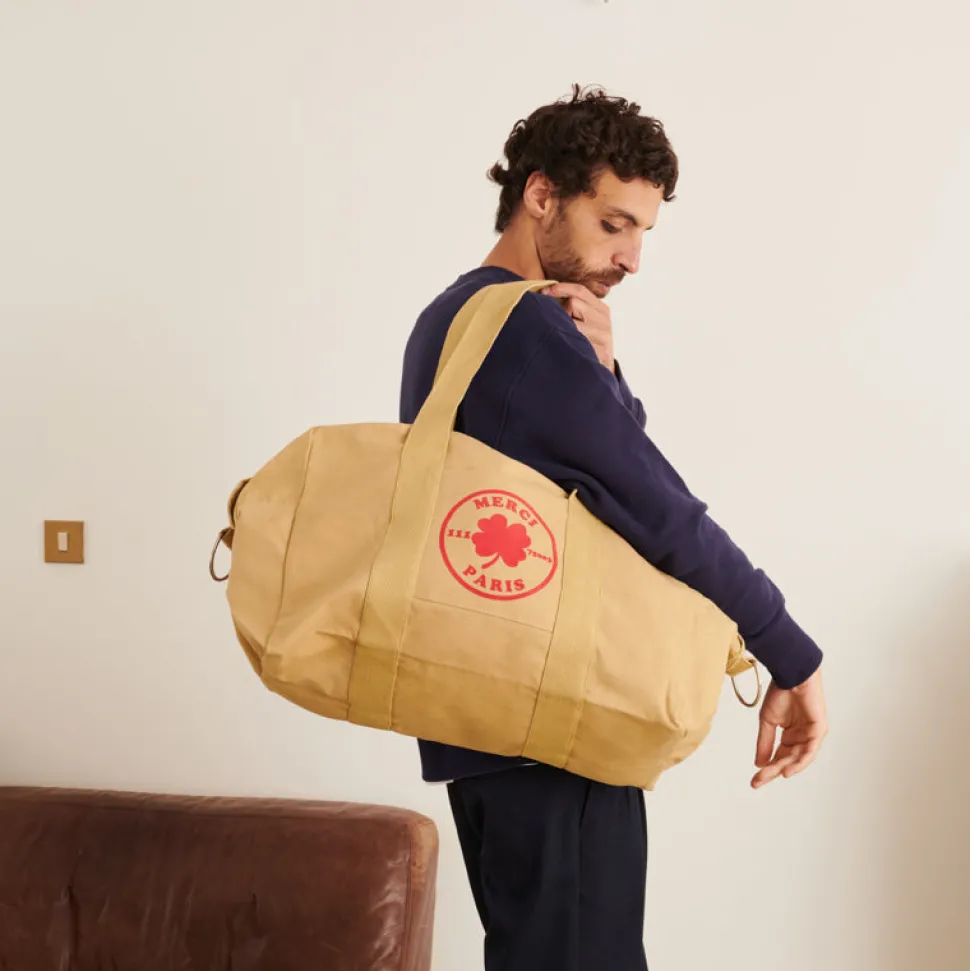 Merci - Sac Weekender en canvas - Beige