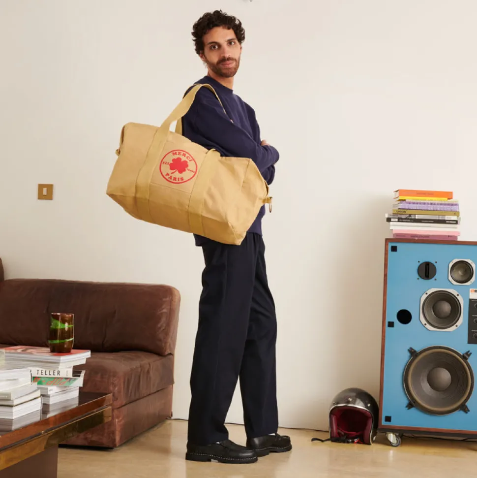 Merci - Sac Weekender en canvas - Beige