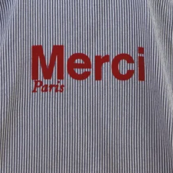 Merci - Tote Bag en Coton Hickory - Bleu rayé