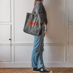 Merci - Tote Bag en Coton Marble - Noir