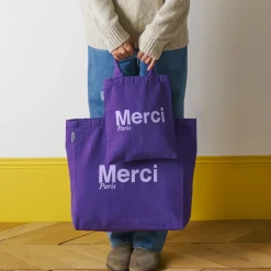 Merci - Tote Bag en coton - Violet & Lila