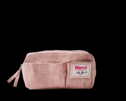 Merci - Trousse en lin lavé - Rose d'Argile